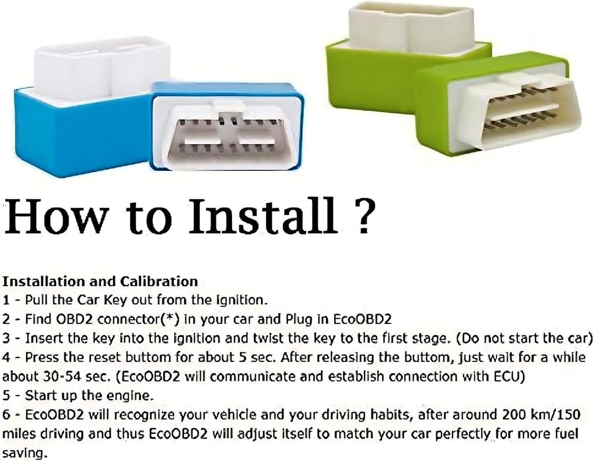 Eco OBD2 Fuel Saver Device for Diesel Cars | OBD II Plug & Play Diagnostic Port Accessory | Blue