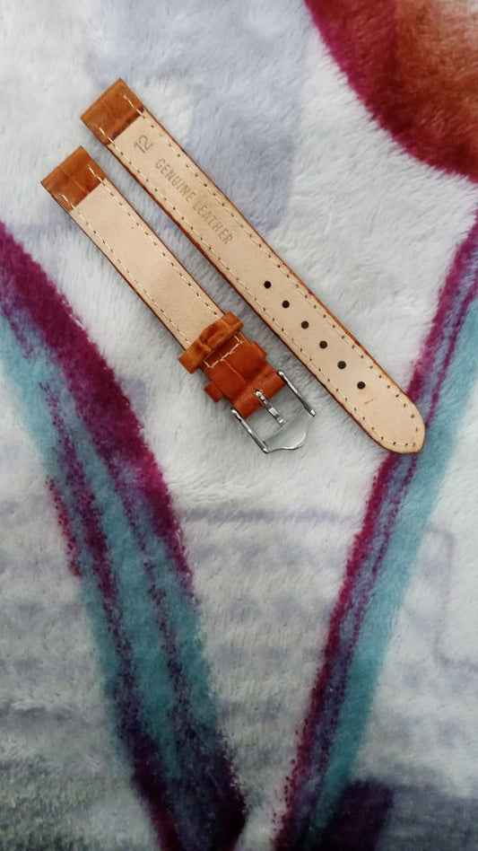 12mm Genuine Leather Strap Leather Watch Strap Band Replacement Alligator Grained Classic Pin Buckle belt