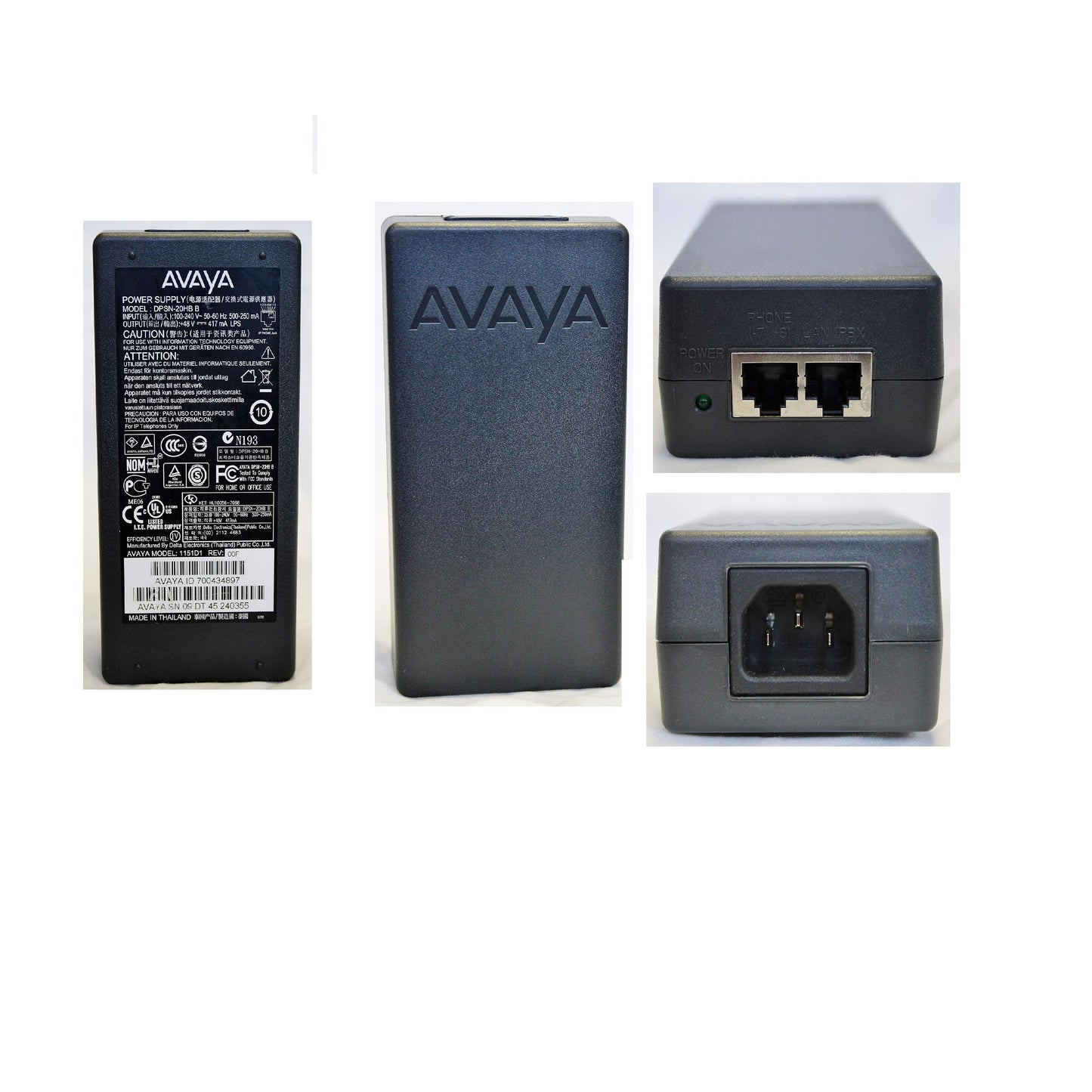 Genuine Avaya 1151D1 IP Phone Power Supply – Original 48V Desktop Adapter for Avaya IP Phones (700434897)