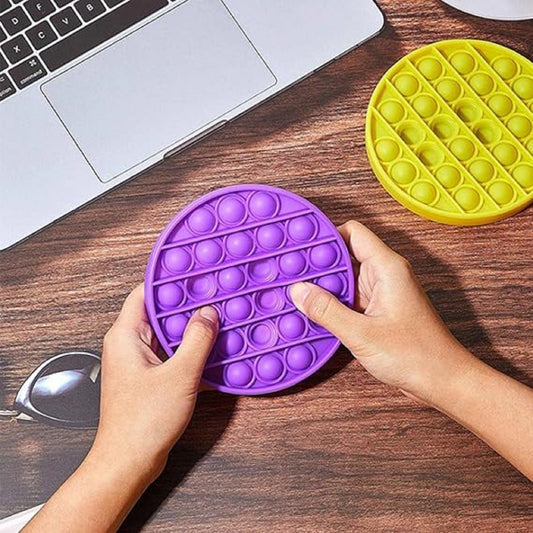 Push Bubble Fidget Sensory Toy Round Purple – Stress Relief Pop It Toy for Kids & Adults | Special Needs Autism Anxiety Reliever