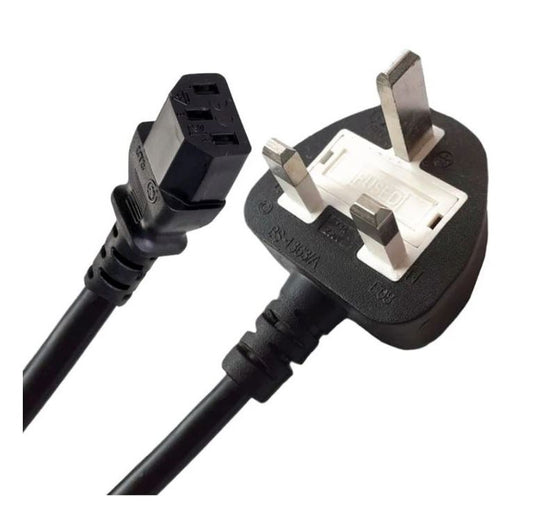 2.5 Meter 3-Pin Desktop Power Cable Black & White – Heavy Duty Power Cord for PC, Monitor, Printer & Electronic Devices