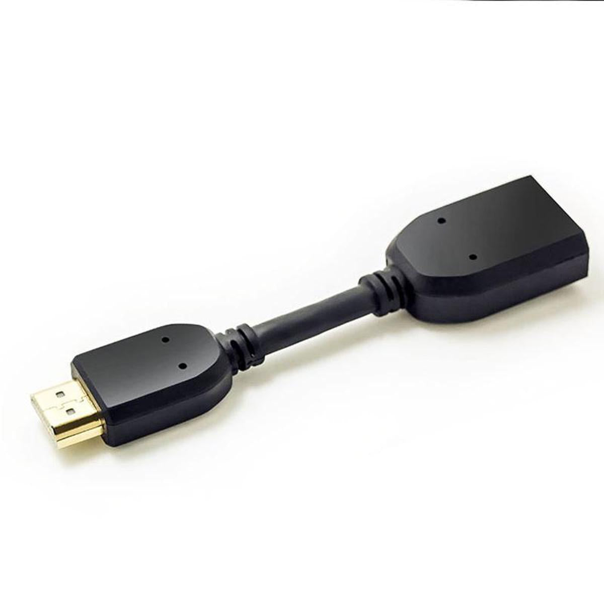 HD Extension Adapter Cable 4096 x 2160p Gold plated conFor Google Chromecast Miracast 11cm 360 rotating adapter Extender Cable For Chromecast , Nero Pleases HDMI Bands L Shape DVR/NVR HDMI female to male Arbitrary Angle Adjustabe rotating adapter
