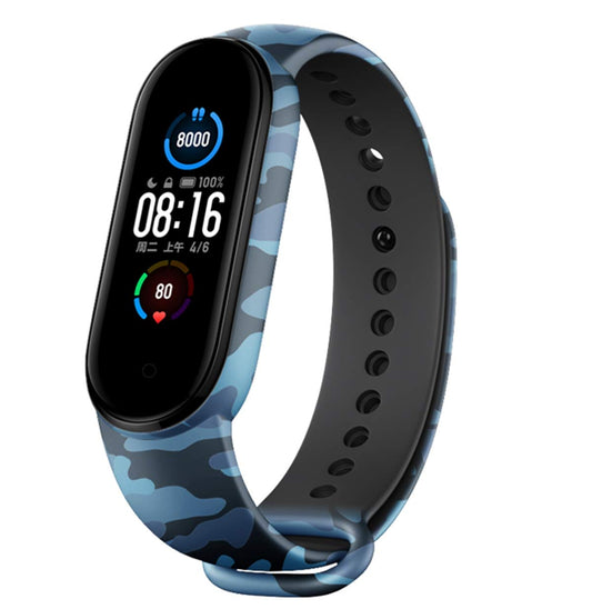 Compatible for Mi Band 5/ Mi Band 6 (Camouflage Blue)