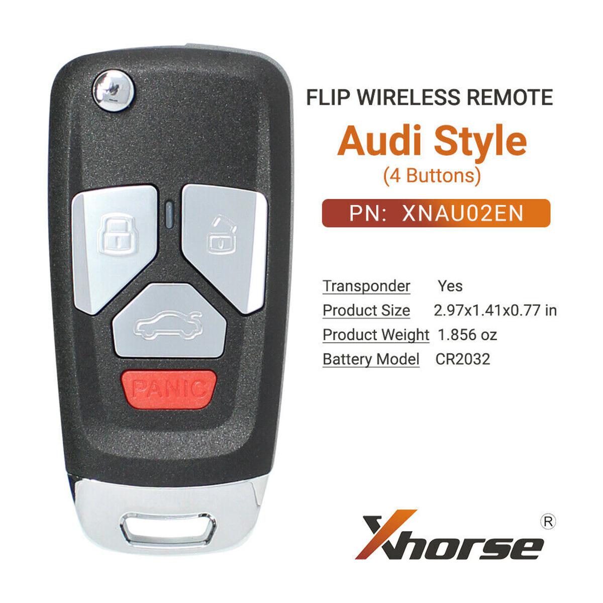 AUDI Style Wireless VVDI Universal Flip Remote Key Xhorse XNAU02EN Fob