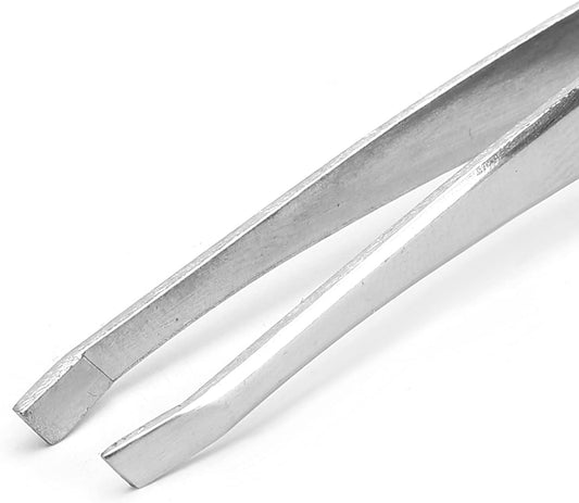 Premium Slant Tip Eyebrow Tweezers – German Stainless Steel Hair Plucking Tool | Precision Facial Hair Remover for Women & Men | Professional Quality
