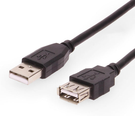 2.5 Meter USB A Male to Female Extension Cable – Black, High-Speed USB 2.0/3.0, Durable Data & Charging Lead