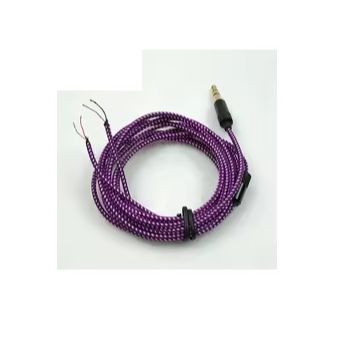 Aipinchun 3.5mm 3-Pole Jack DIY Earphone Cable Headphone Repair Replacement Wire Cord Purple Color