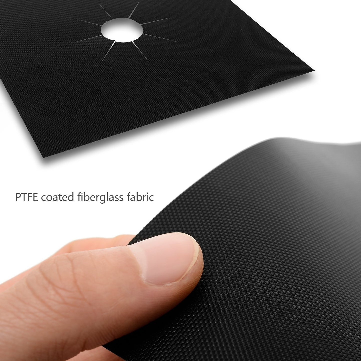2 Pcs Stove Burner Covers Gas Stove Protectors Black 0.2mm Double Thickness, Reusable, Non Stick, BPA Free , Fast Clean Liners for Kitchen / Cooking. Size 10.6" x 10.6" inch