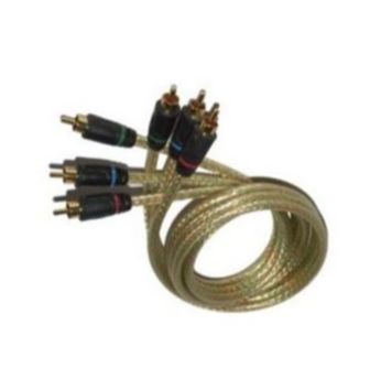 Pure White Copper 3 RCA Male to Male Audio Video Cable – 12 Feet | Golde Plated Connectors | Oxygen-Free Copper | Transparent Long-Life Cable for HDTV DVD Blu-ray Gaming