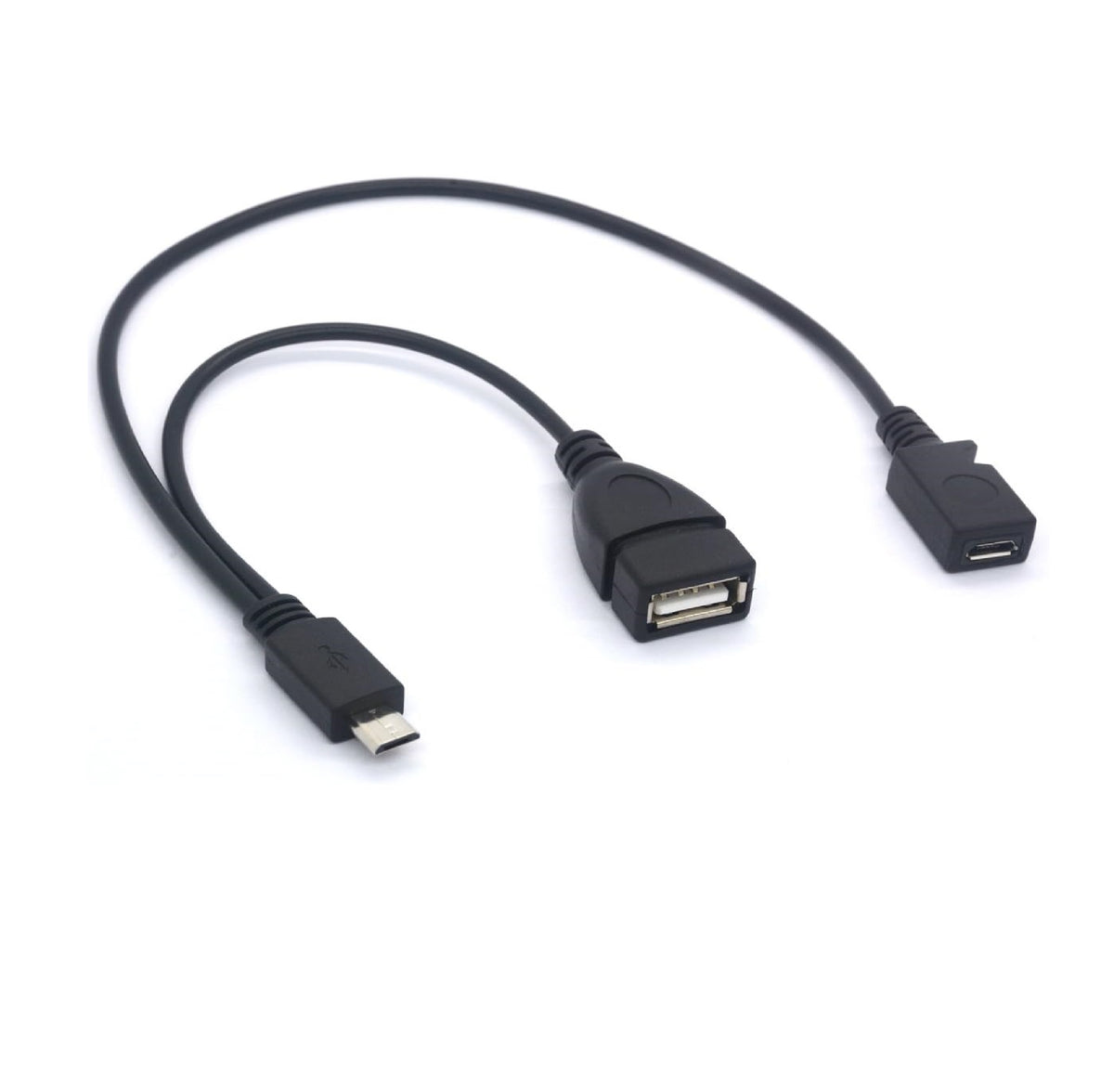 Micro USB OTG Y Cable – Micro USB Male to USB Female + Charging Port Adapter for Smartphones & Tablets