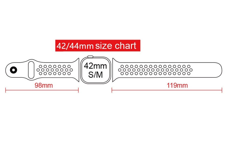 Sport Band i Watch N Watch 42mm / 44mm / 45mm / 49mm Pure Platinum / Black Strap