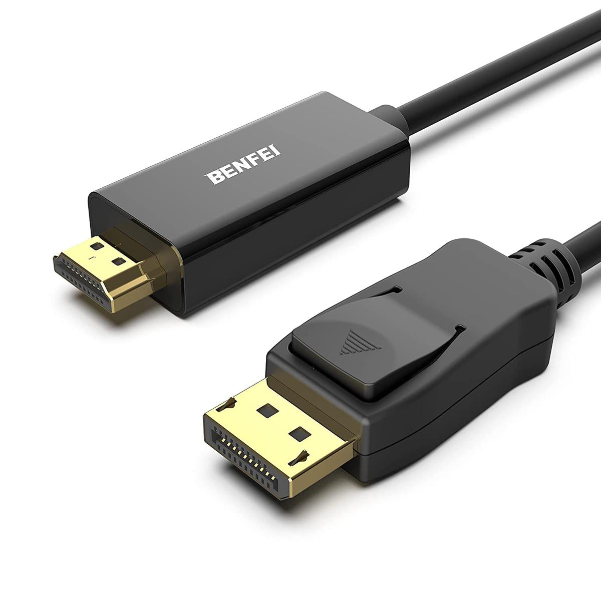 BENFEI DP to HDMI Display Port to HDMI MALE cord Black Cable MALE to MALE for DisplayPort Enabled Computer and Laptops