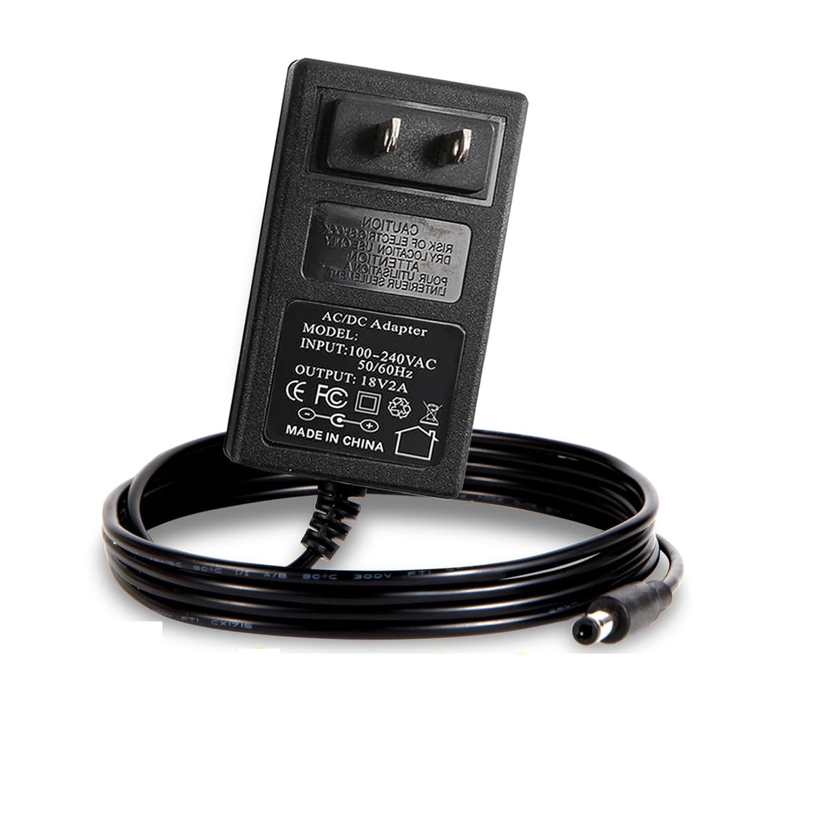 18V 2A Universal Power Supply Adapter – AC/DC 100-240V Converter, 5.5mm Jack Charger for CCTV, Router, LED Lights & Electronic Devices