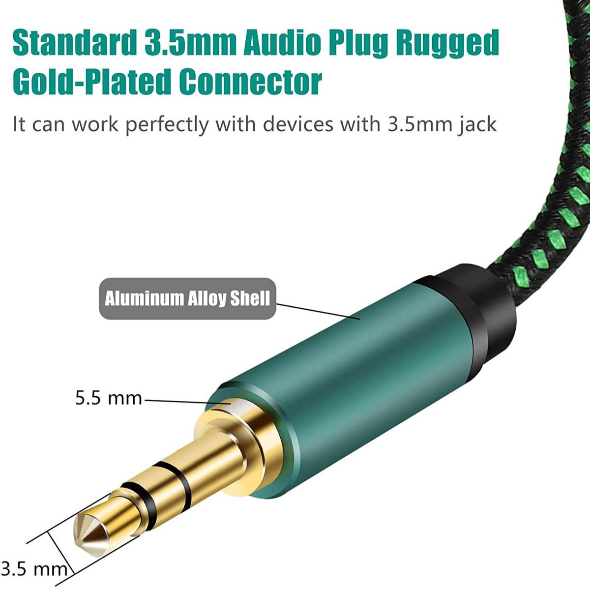 Audio Extension Cable 4m/12Ft,Audio Auxiliary Stereo Extension Audio Cable 3.5mm Stereo Jack Male to Female, Stereo Jack Cord for Phones, Headphones, Tablets, PCs, MP3 Players and More/
