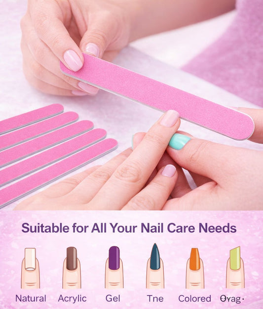 💅 Professional Nail File Emery Board Double-Sided | Smooth & Shape Nails | Salon-Quality Manicure & Pedicure Tool