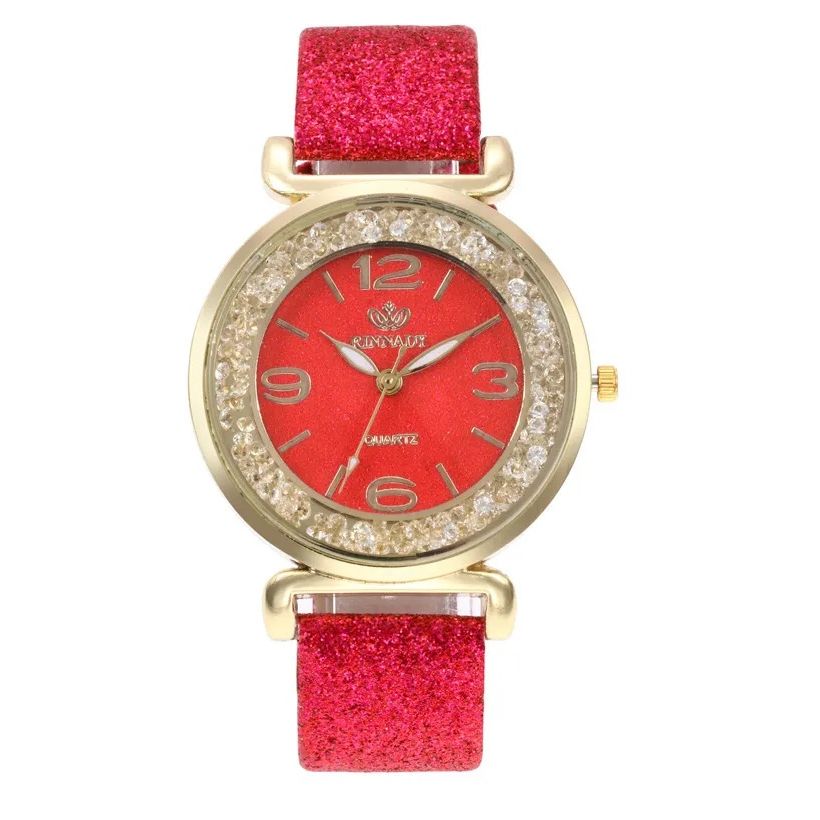 new trend ball dial quartz watch fashionable temperament starry sky flash powder belt ladies watch
