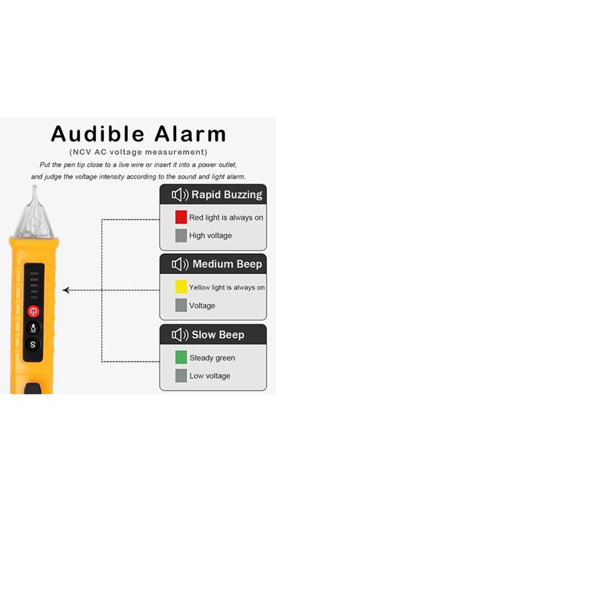 Multi-function AC Voltage Detector Induction Test Pencil Sound/Light Alarm AC / 12~1000V Non-Contact Voltage Detector