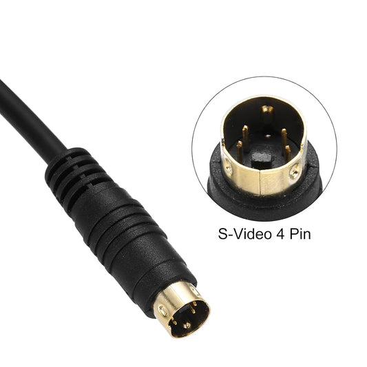 Mini DIN 4 Pin S-Video Cable Male to Male S-VHS AV Cable for TV Monitor DVD VCR Receiver High Quality Video Cable