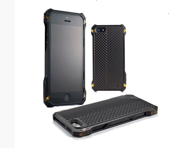 Luxury Aluminum Metal Bumper Phone Case Cover only – Shockproof Rugged Armor Element Style Cover with Anti-Slip Back & Camera Protection