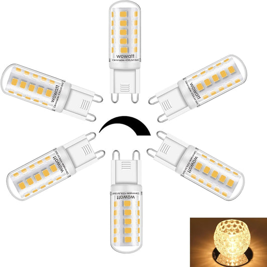 wowatt G9 5W LED Bulb, G9 LED Lamp Warm White 2700K, Equivalent to 40W Halogen Light Energy Saving 360°Wide Beam Angle, Standard G9 Base
