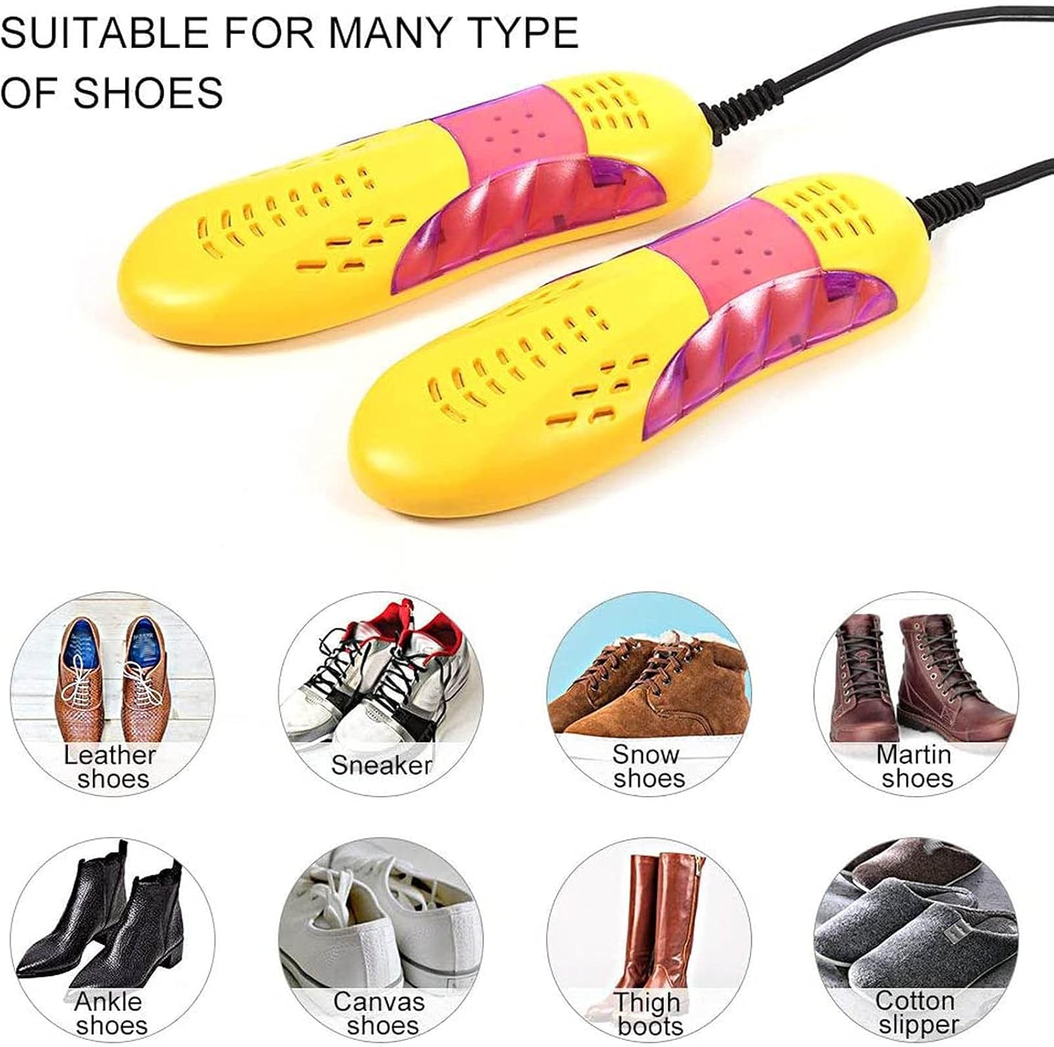 Shoe Dryer, Portable Shoe Dryer, Electric Hot Air Heater Ideal for Running, Climbing, Hiking, Cycling, Golf, Basketball, Indoor and Fashion Shoes
