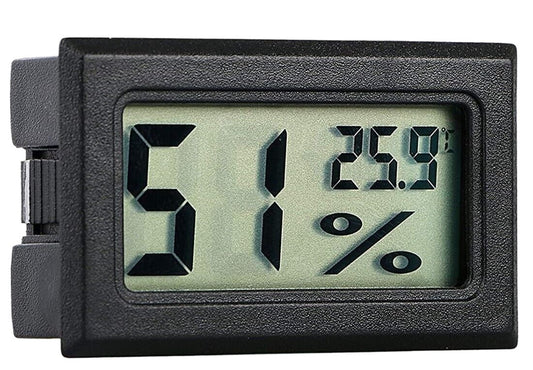 Mini Digital Humidity Thermometer Hygrometer Temperature Meters Gauge Indoor Lcd Display for Car Guitar Reptile Greenhouse Egg Incubator Humidor Home Room Black