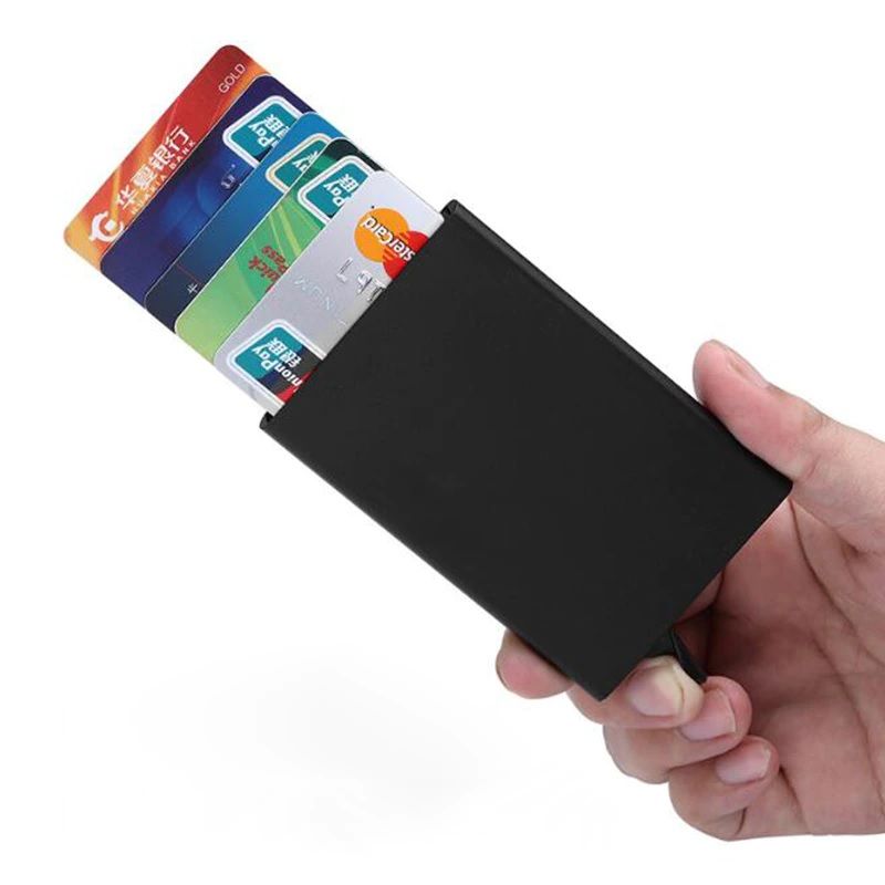 Anti-Theft RFID Card Holder – Slim Metal Wallet