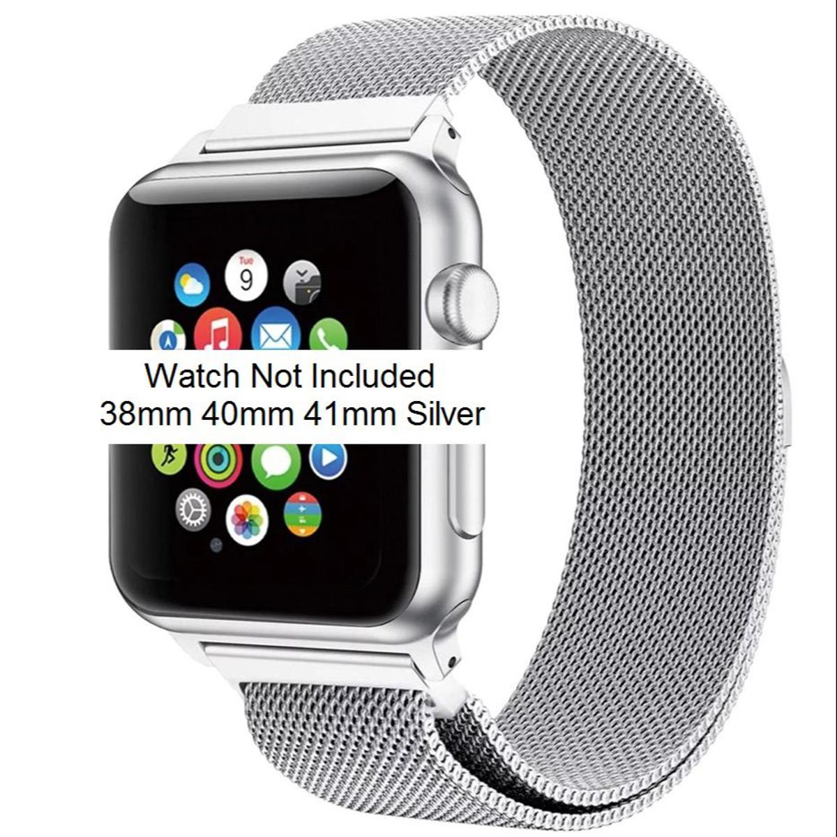 Band For i Watch Size 38mm 40mm 41mm Light Stainless Steel Milanese Loop Band from A One Stuff - Silver