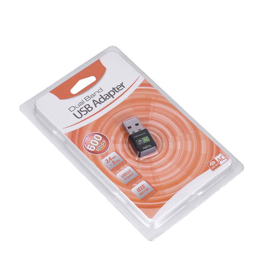 600 Mbps 2.4GHz & 5GHz Dual Band USB 2.0 WiFi  Driver Free Adapter External Network Wifi internet recaver Universal Network Plug and Play Card