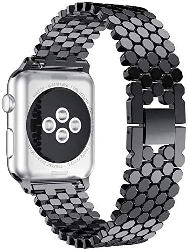 i Watch Replacement for Smart Watch  42mm / 44mm /45mm Fish-Scale Pattern IWatch Stainless Steel Chain Zinc Alloy Steel Strip for I Watch Series 5 4 3 2 1