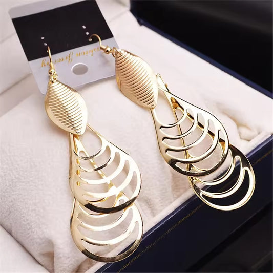 Fashion Silver Leaf Drop Earrings for Women | Elegant Hollow Metal Dangle Earrings | Party, Casual & Wedding Jewelry