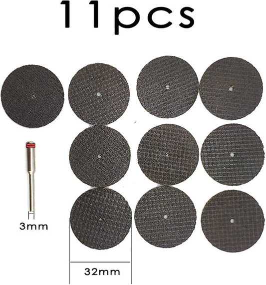 32mm Resin Cutting Wheel Disc + 3mm Mandrel Rotary Tools 10Pcs