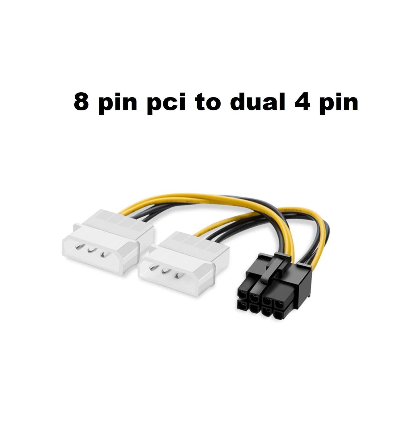 8-Pin PCI Express to Dual 4-Pin Molex LP4 Graphics Card Power Cable PCI-E ATX PSU Power Converter Adapter Cable Pack of 1
