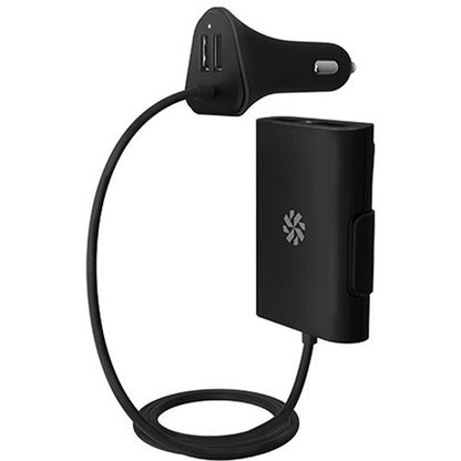 Go Power Shareable Car Charger 4-Port USB 48 W 9.6 AMP 6.6 FT 2 Meter Cable for Front Seat and Back Seat