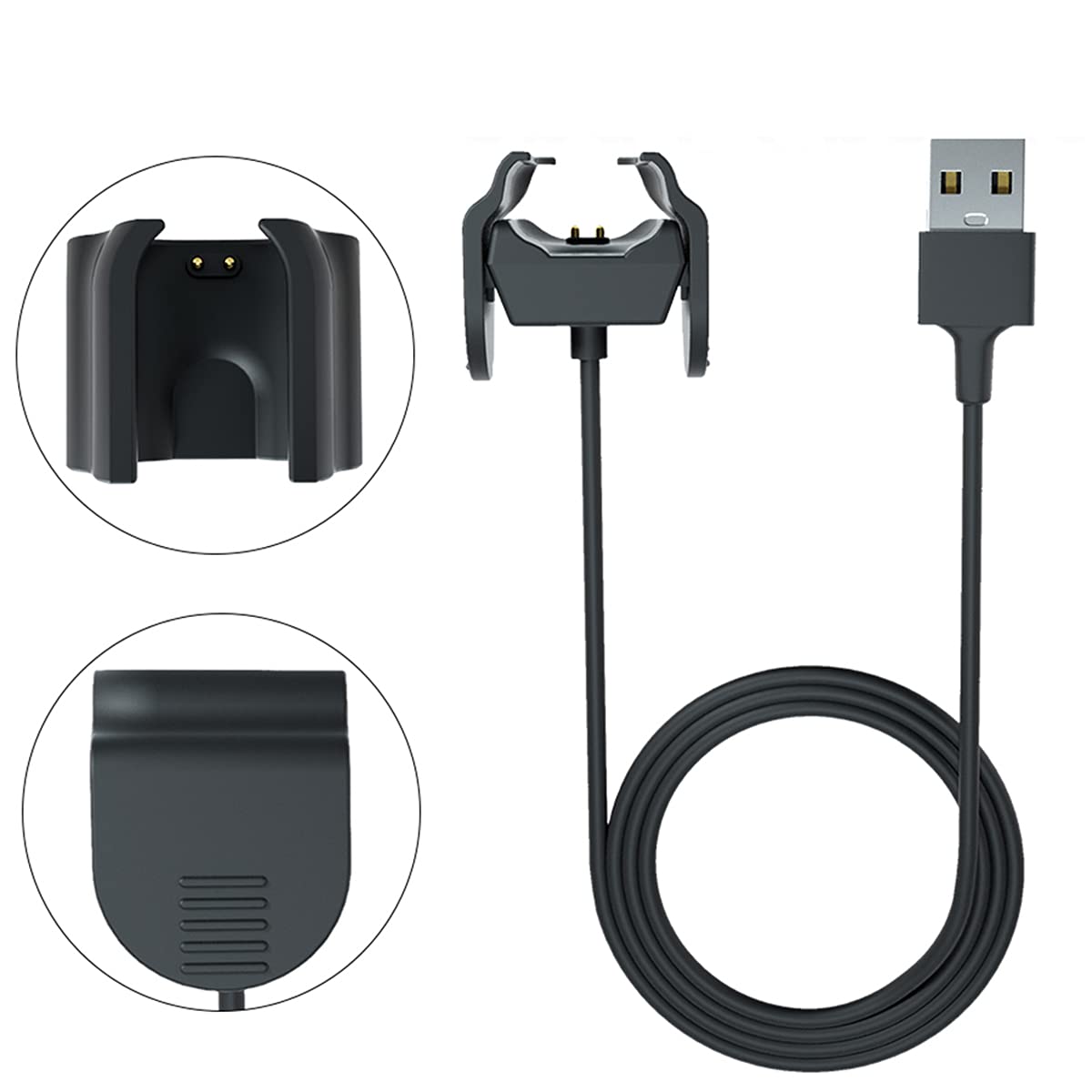 Xiaomi Mi Band 3/4 Charger Clip On Charging Cable, Gold Plated Pins Hi Quality Long Life Product for mi 4 Charging Cable No need to Remove mi4 band from Strap