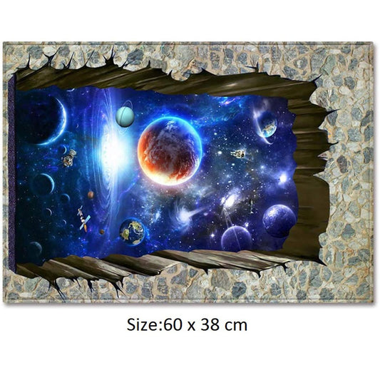 3D Planets Carpet Floor Mat Home Decor Area Rugs Carpet Multi-function Anti-Skid Size:60 x 38 cm