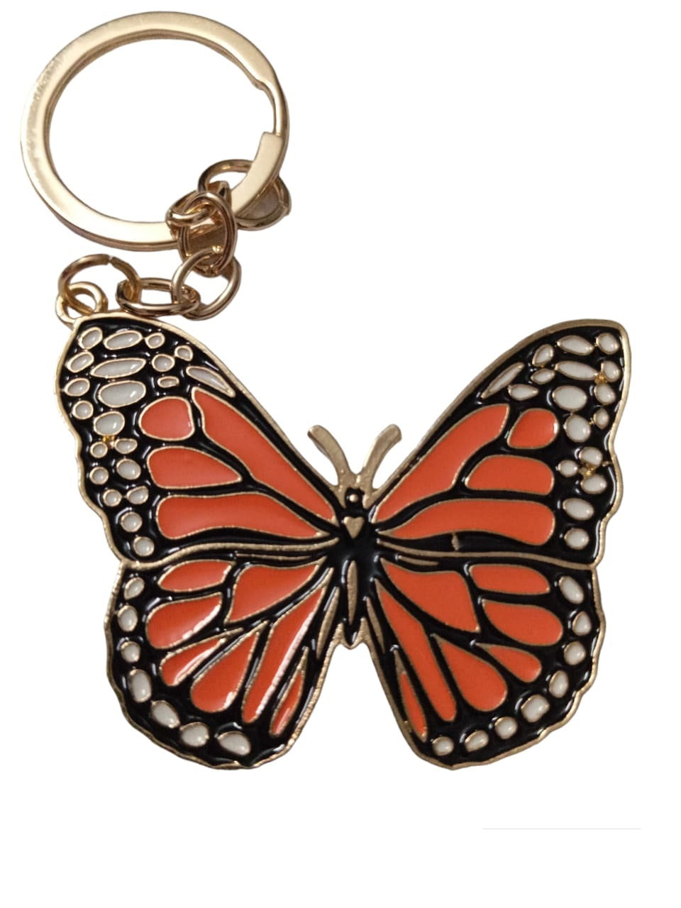 Cute Monarch Butterfly Keychain Coral Pink & Gold Butterfly Gift Keychain Accessories for Women Back pack,