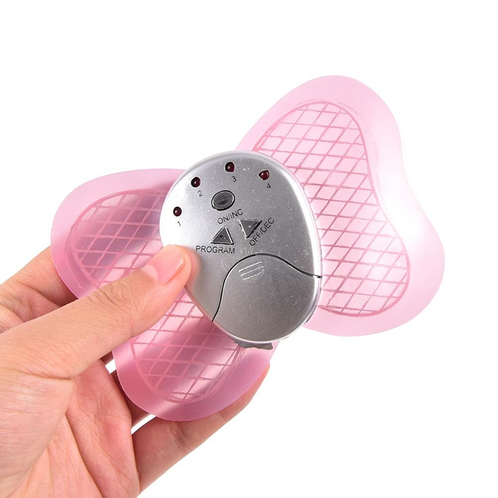 1pcs Small Butterfly Massager Electronic Pulse Massager Massage Sticker - Pink 1 set