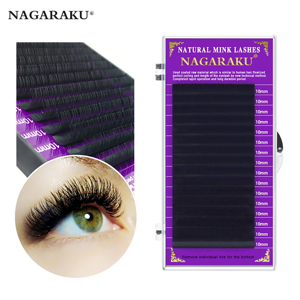 NAGARAKU Premium Eyelash Extension 16 Row Makeup Synthetic Mink Lashes Individual Eyelash 16 Rows Natural Soft Lashes Curl: C  Thickness: 0.15  Length: 12mm   Color: Black