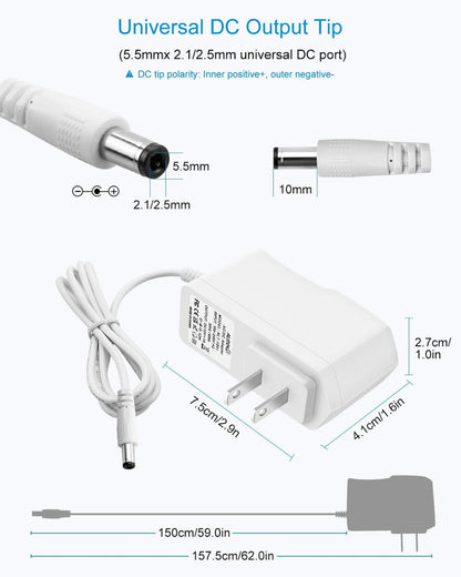 12V 1AMP DC Power Adapter Powers Supply(AC Input 100-240V Dc Output 12 Volt 1 Amps)CCTV Camera,SMPS for LCD Monitor,Router Modem,LED Strip Light,Set Top Box,Router,TV Power Adaptor,