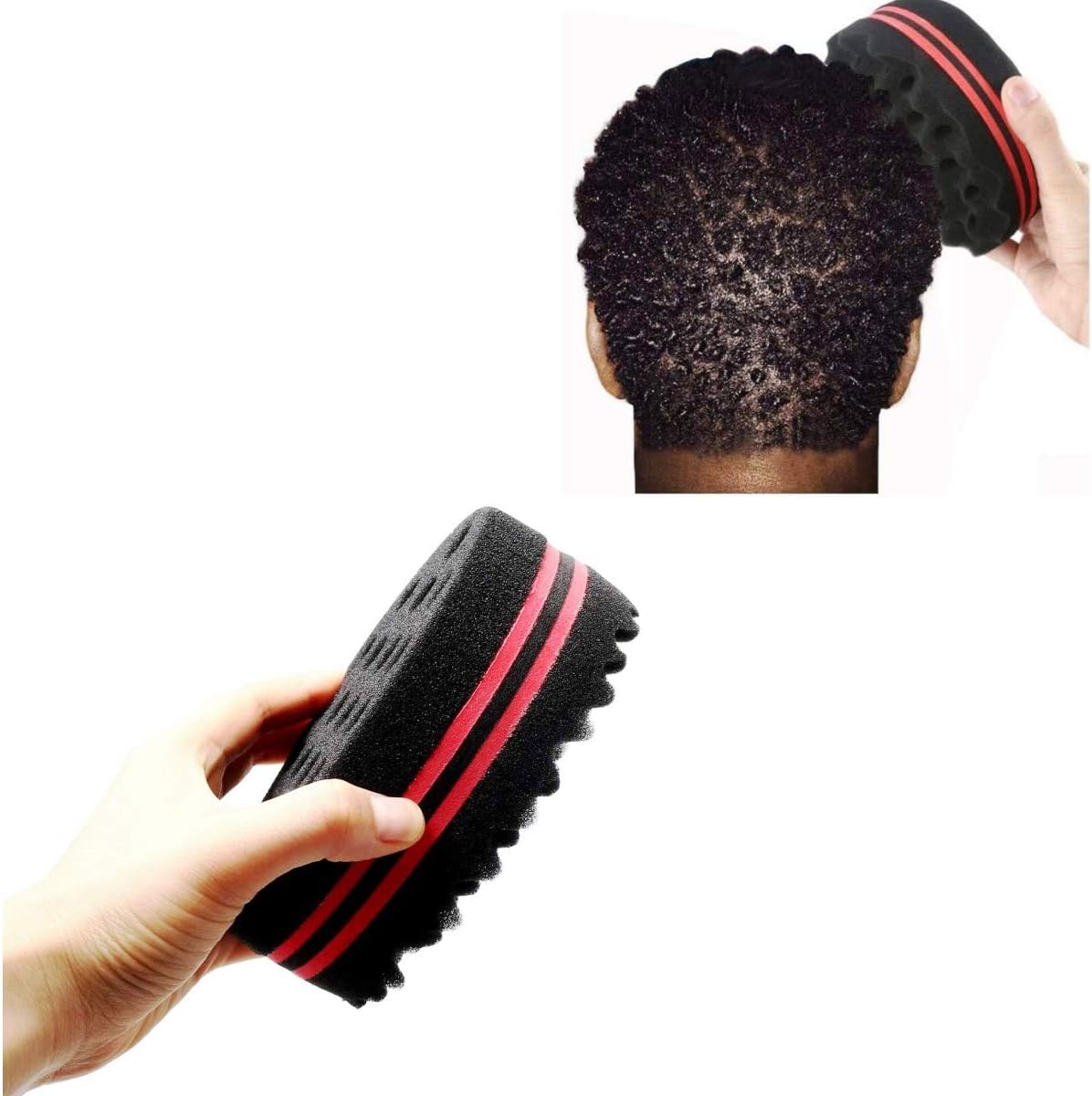 Double side hair sponge brush twists sponge foam hair brush curl sponge brush for curls twist afro coil dreadlocks hair style
