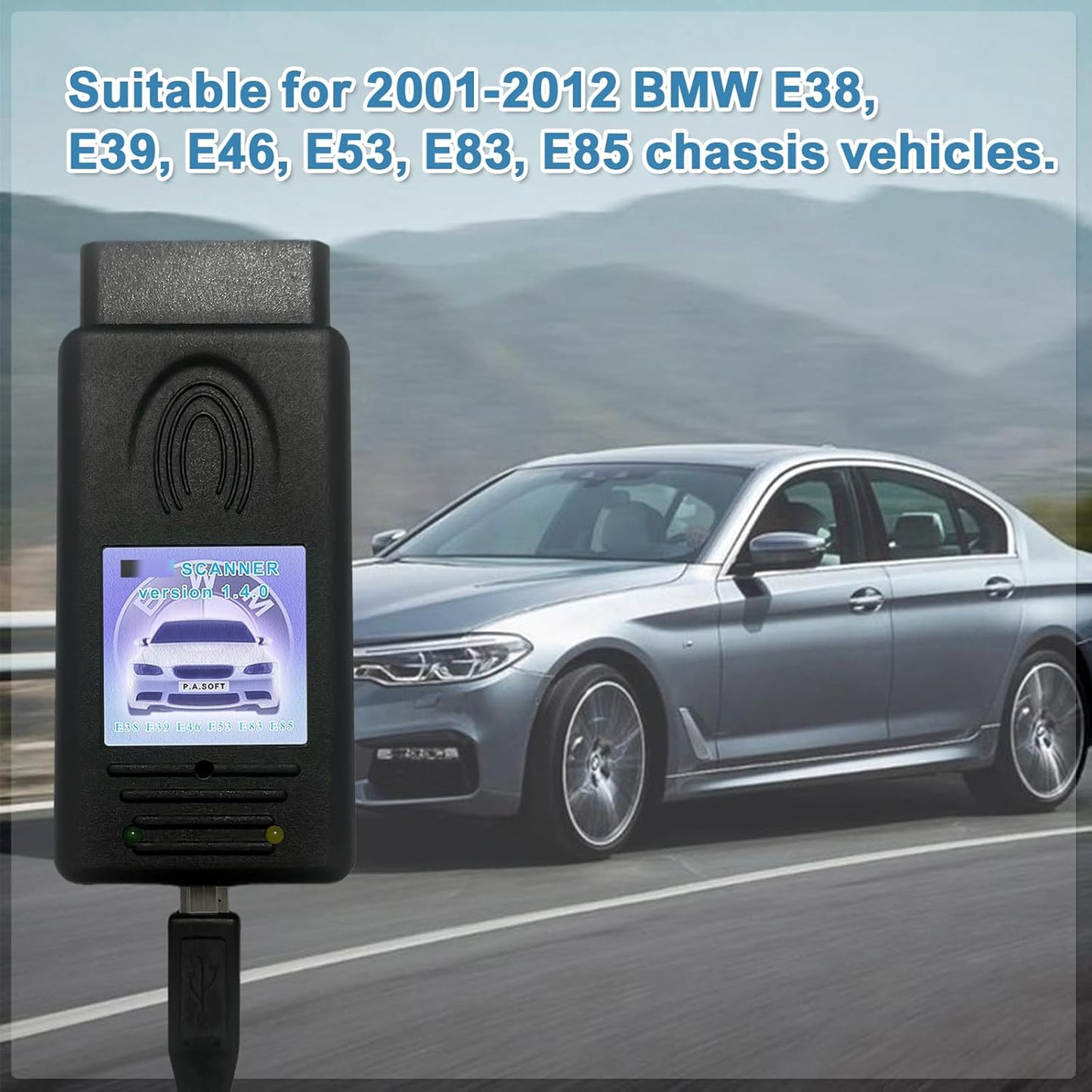 BMW Scanner 1.4.0 Programmer V1.4 Eeprom Programmer Code Reader Work for BMW E46,E38,E39,E53,E83,E85 Vehicle Fit ECU Programming Tool OBD2 Scanner Diagnostic Tool(Only Support Windows XP)
