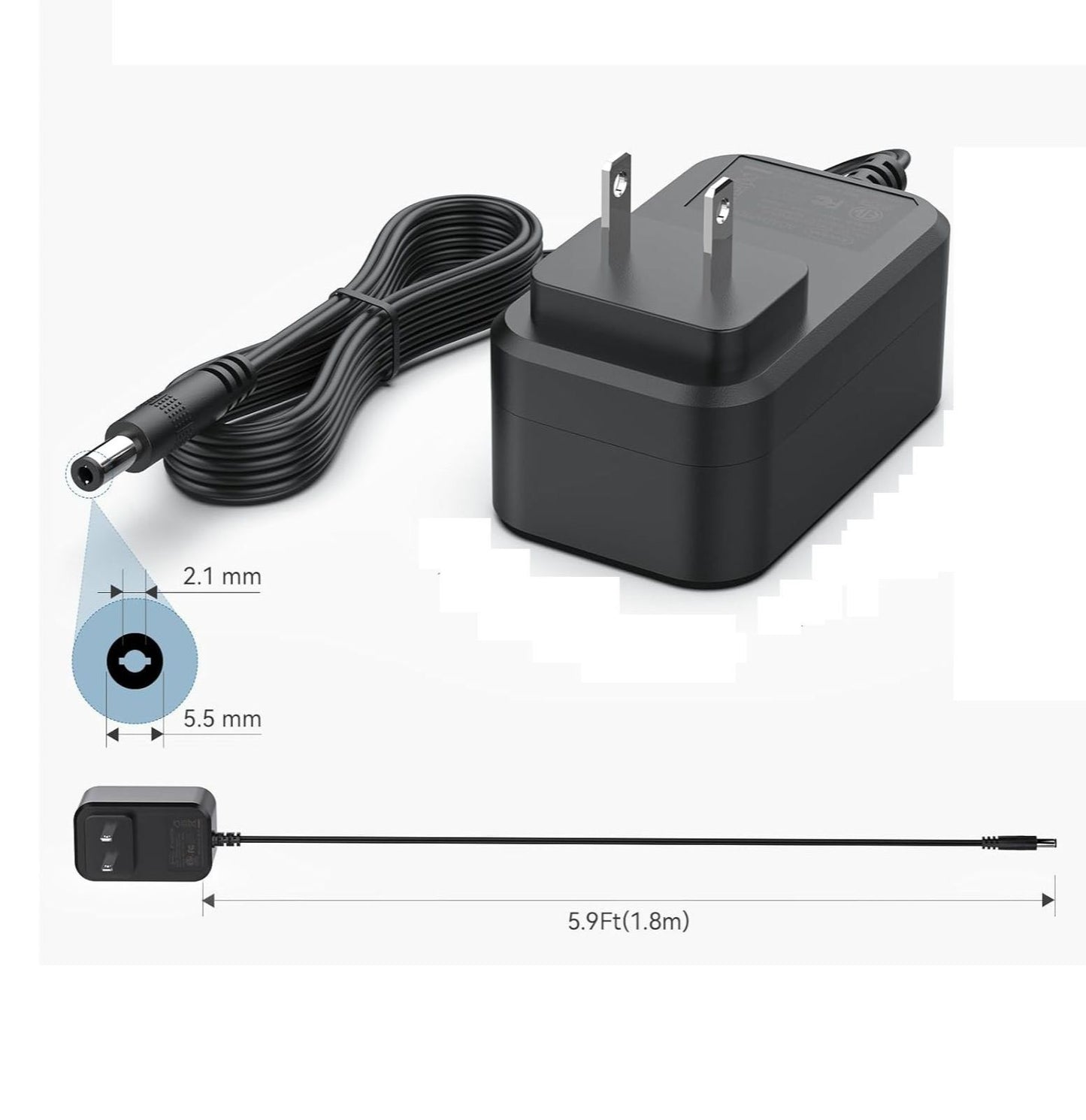 18V 2A Universal Power Supply Adapter – AC/DC 100-240V Converter, 5.5mm Jack Charger for CCTV, Router, LED Lights & Electronic Devices