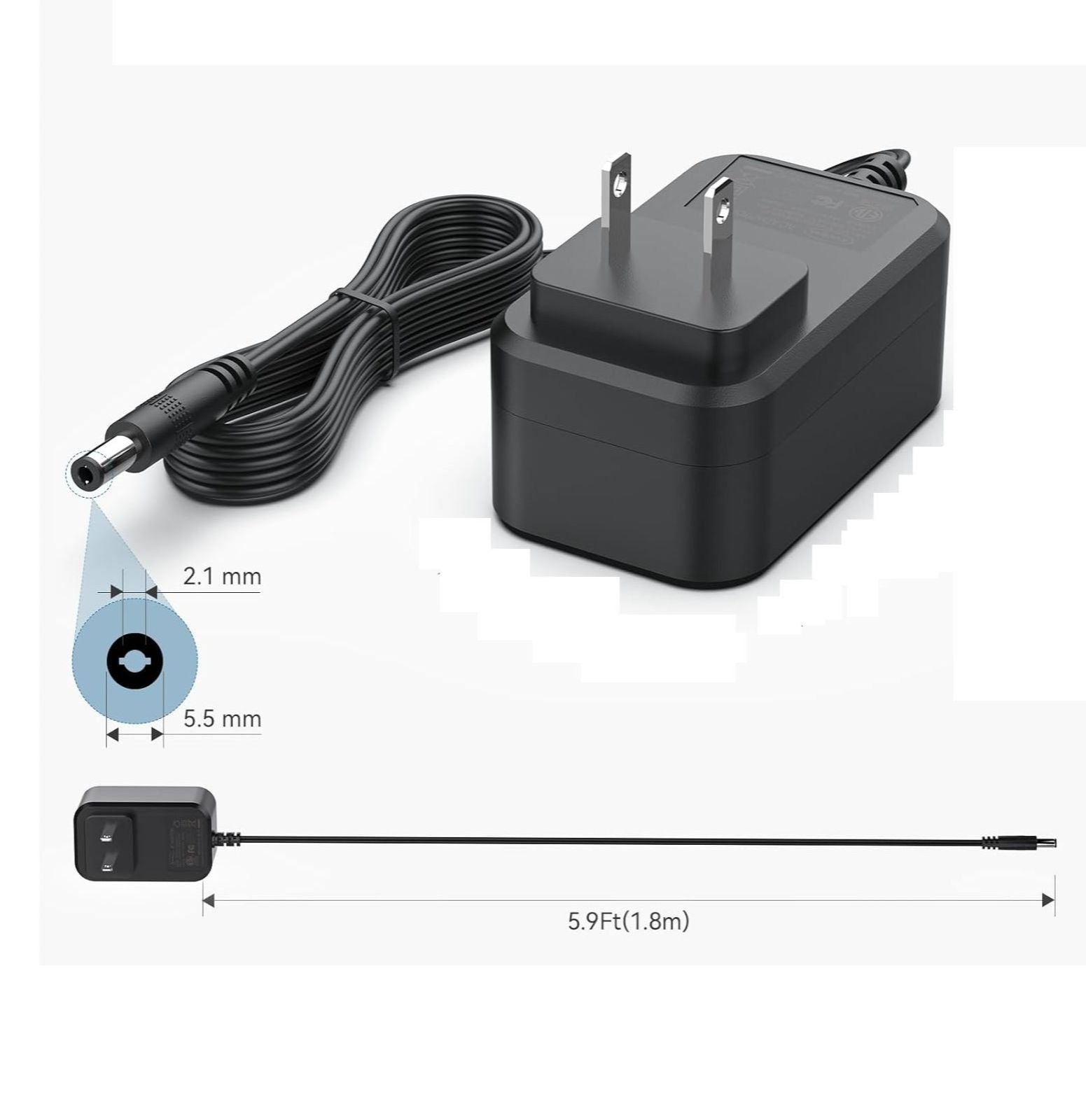 18V 2A Universal Power Supply Adapter – AC/DC 100-240V Converter, 5.5mm Jack Charger for CCTV, Router, LED Lights & Electronic Devices