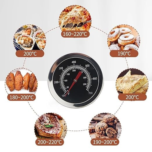 Waterproof BBQ Grill Thermometer Instant Read Meat Thermometer with  Long Stainless Steel Probe