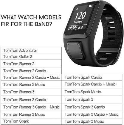 Replacement Strap for Tomtom Watch Band Replacement for Runners 3, Sparkle 3, Runners 2, Sparkle Golfer 2, Adventurers