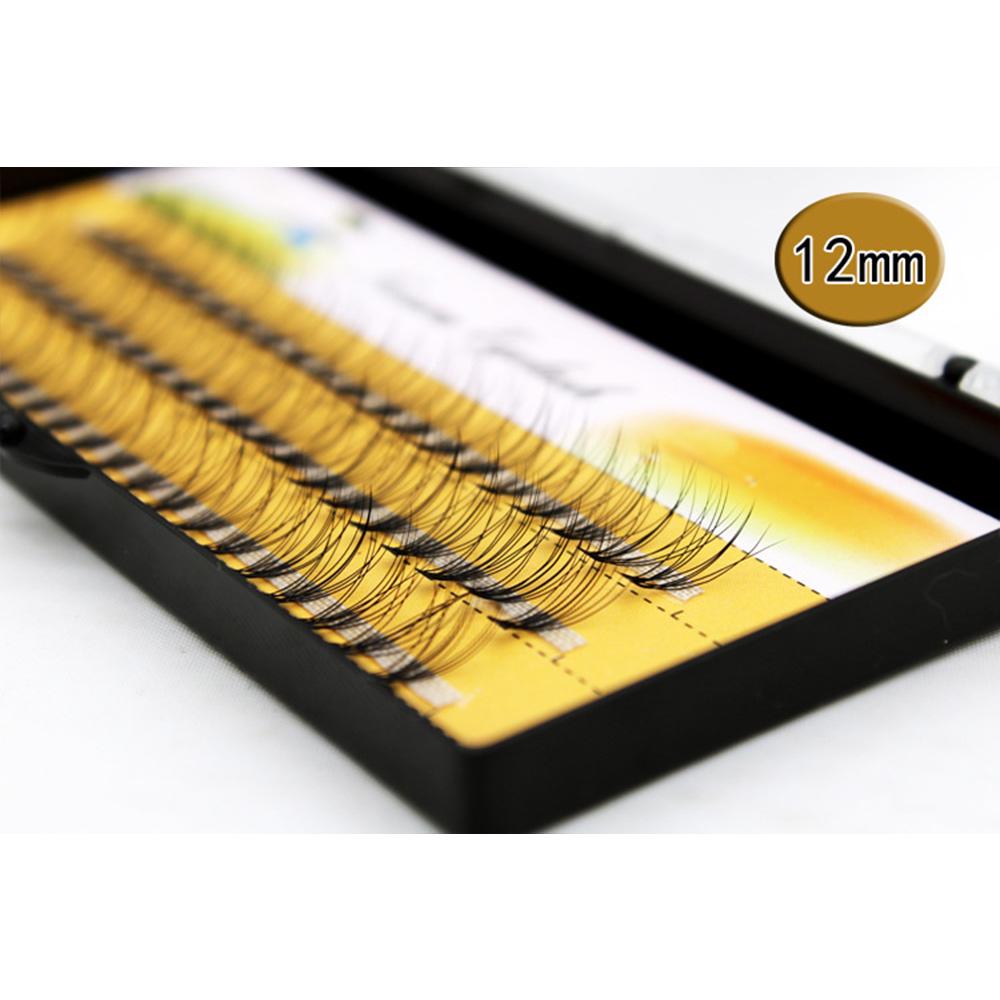 3 Root 60pcs Black 12mm, C Curl Handmade 3D Pre-Made Faux Mink Nesura Eyelashes