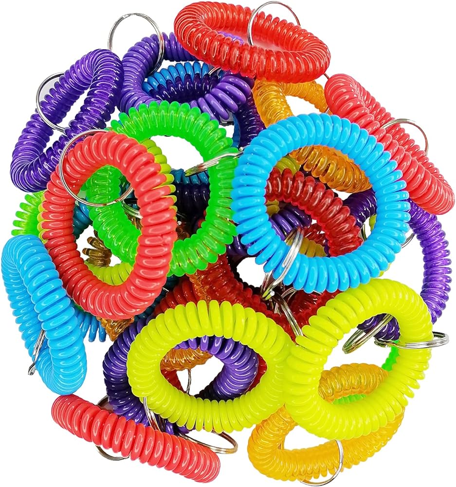 Creative Colorful Spiral Keychain Wrist Ring Spring Wrist Coil Bracelets Keyrings For Car Shopping Outdoor Sports Key Holder