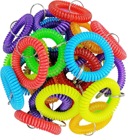Creative Colorful Spiral Keychain Wrist Ring Spring Wrist Coil Bracelets Keyrings For Car Shopping Outdoor Sports Key Holder