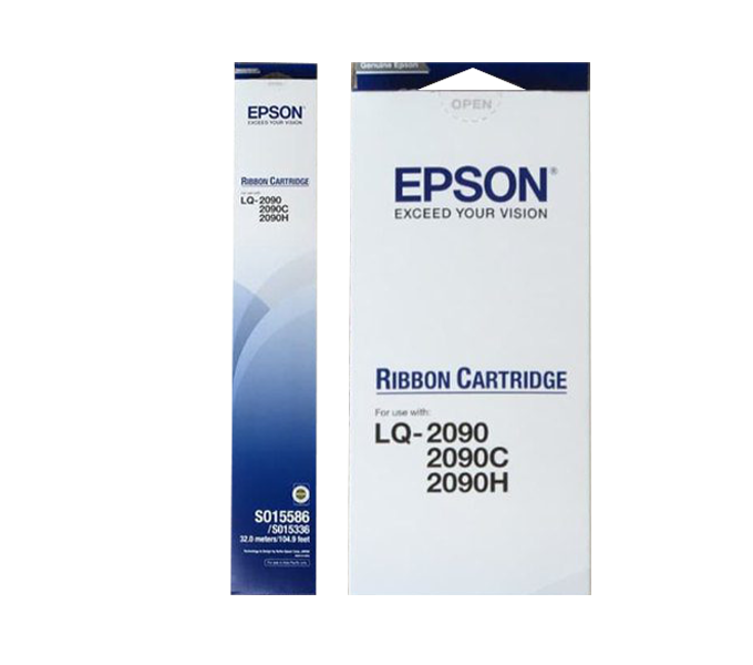Epson LQ-2090 2090C 2090H 32 Meters / 104.9 Feet Original Black Fabric Ribbon Cartridge S015586/S015336